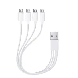 5V/2A USB 2.0 To Micro USB Splitter Cable 4 Port Micro Usb Cable Fast Charging Cord For Android Phone Power Bank AA AAA Battery