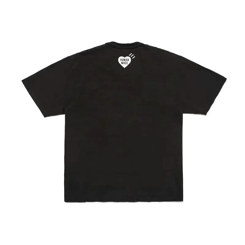HUMAN MADE Summer Cartoon Ink Duck Spot Short Sleeve T-shirt Bamboo Cotton Men's and Women's Casual Loose Print