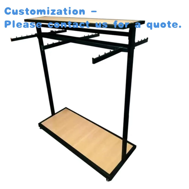 

custom.Boutique Clothing Store Custom Metal Display Rack Double-Sided Light-Duty Storage Stand