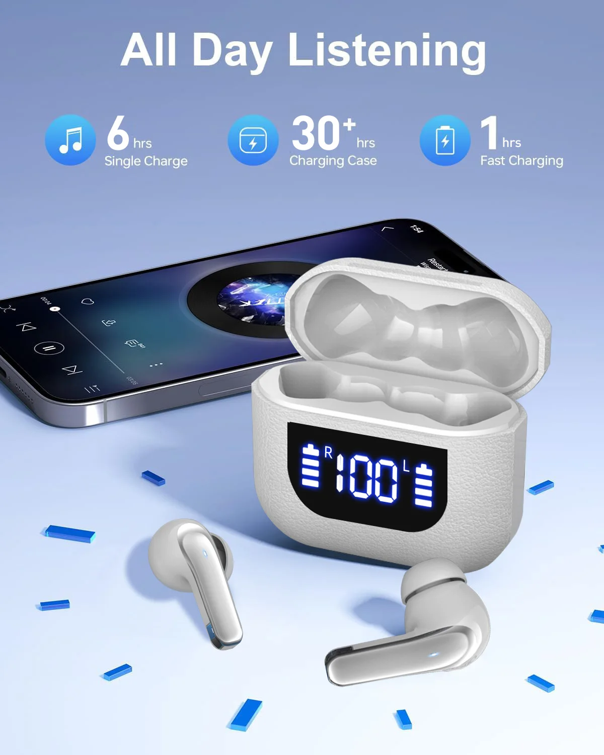 K07 wireless earphones, heavy bass stereo noise reduction for calls, ultra-long battery life, low-latency game mode