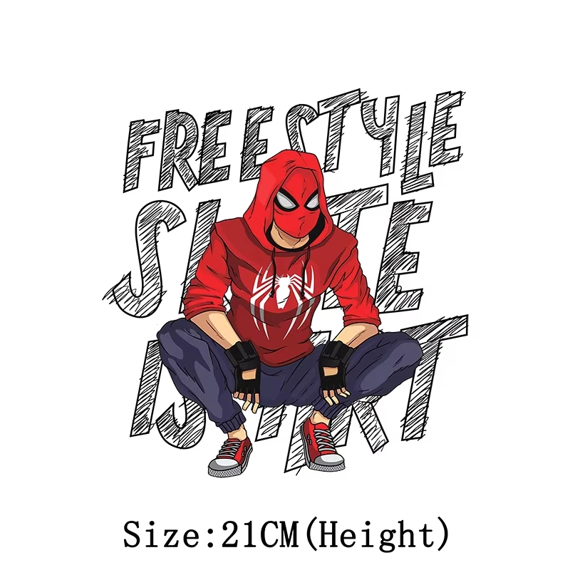قطعتان من رقع Marvel Spiderman المكونة من رقع للملابس وملصقات حرارية كرتونية للملابس DIY لنقل الحرارة للأطفال هدية مزخرفة