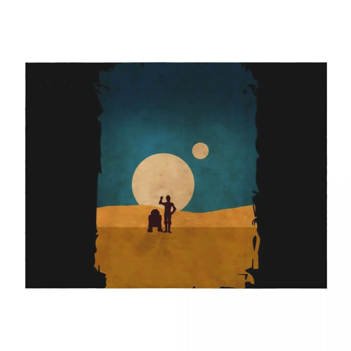 

Droids In The Dunes Throw Blanket Warm Luxury Thicken Flannel Decorative Throw Blankets