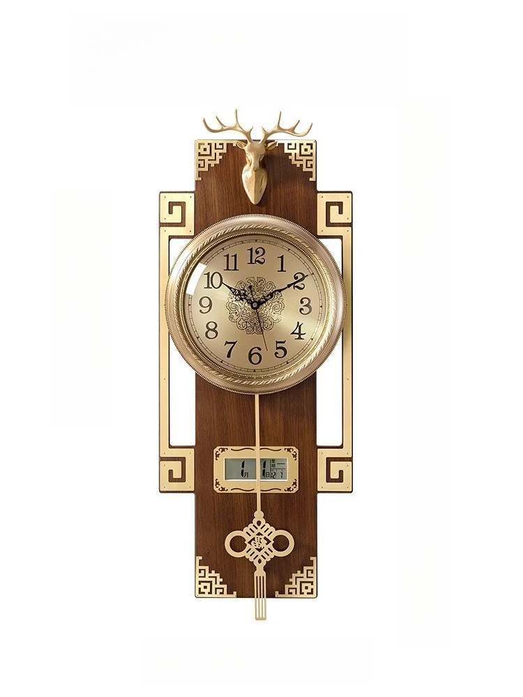 

Brass new Chinese wall clock living room home fashion wind wall watch atmosphere
