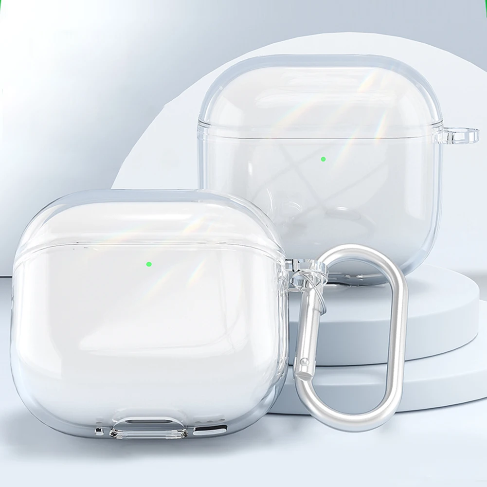 Прозрачный защитный чехол с карабином, защитный чехол из ТПУ, противоударный Прозрачный чехол для Apple Airpods 4 (2024)