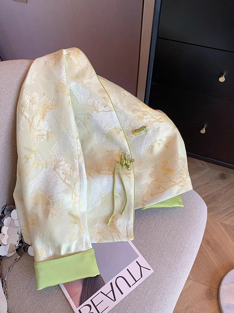 Chaqueta Corta Bordada de Estilo Chino Nuevo para Hombre y Mujer, Primavera-Otoño, de Alta Gama, Vintage, con Bloques de Colo...