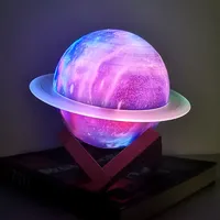 Portable Saturn Night Light Wireless Bluetooth Speaker All-in-one Decorative RGB Atmosphere BT TF Card AUX TWS Playback Audio