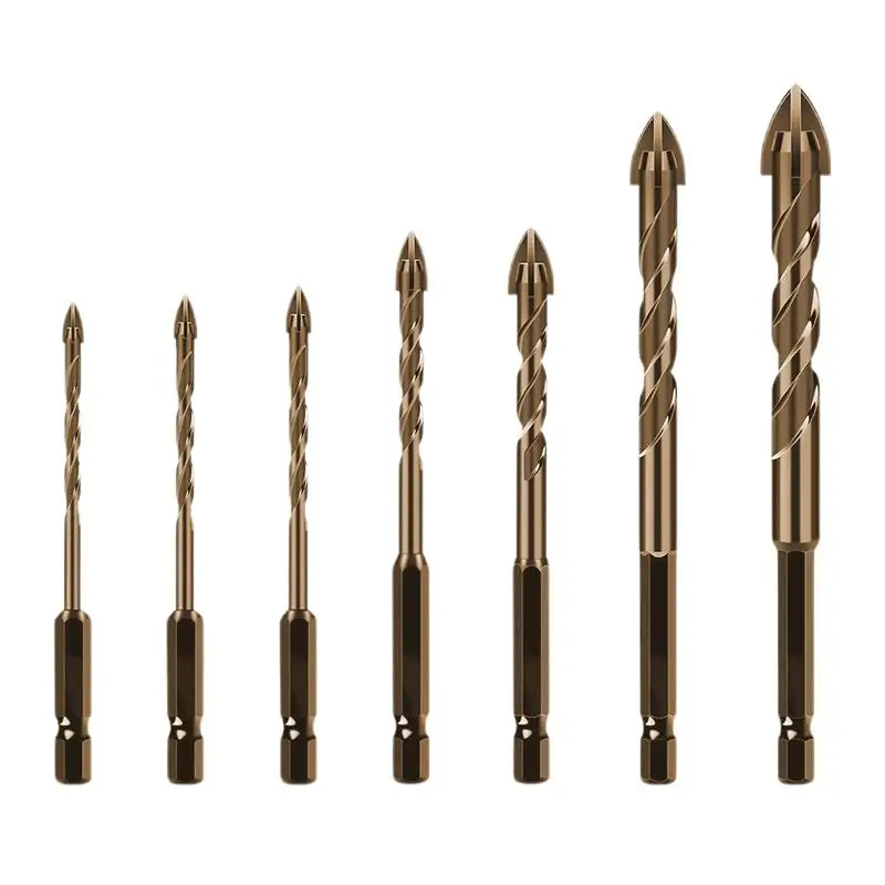 High Hardness Cross Hex Tile Bits Alloy Triangle Hole Opener for Glass Ceramic Concrete Industrial & Household Use