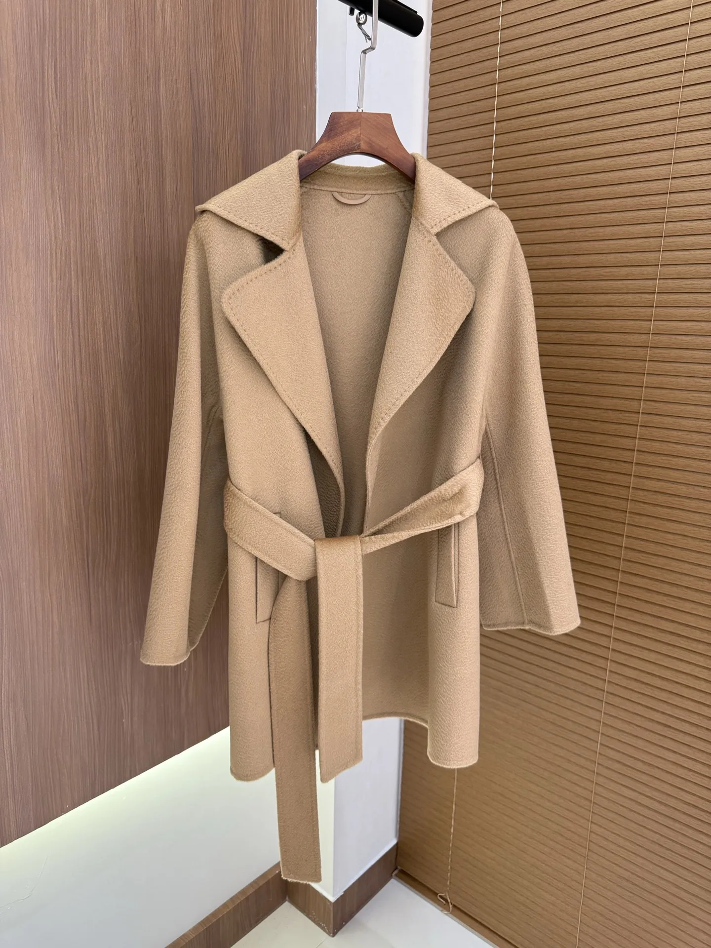 

Двустороннее пальто-бомеры, женское осенне-зимнее свободное пальто с поясом средней длины, повседневная универсальная теплая верхняя одежда для женщин