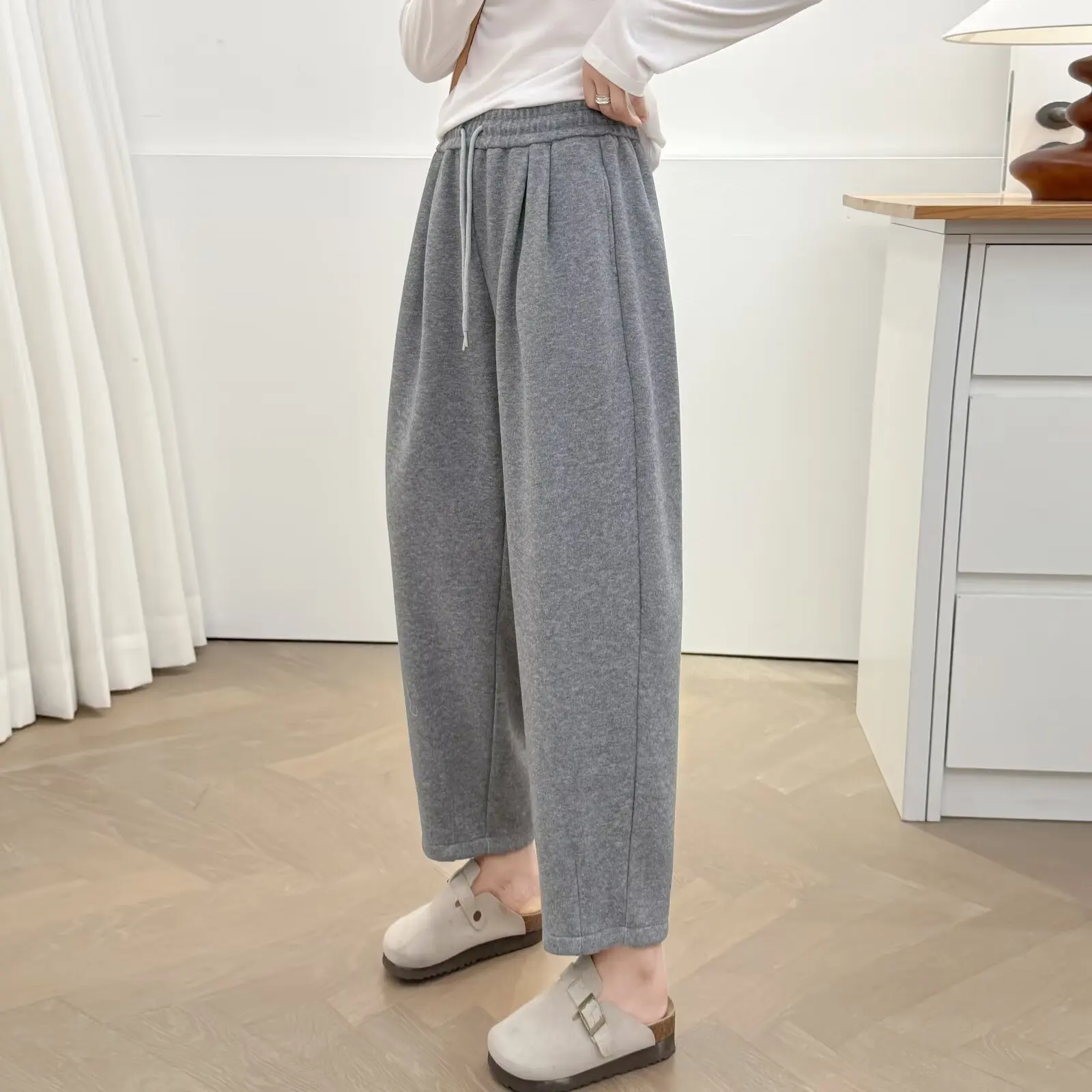 

XXXXL Fashion Plus Size Women's Harem Pants Autumn New Simple And Classic Solid Color Casual Radish Bottoms 041