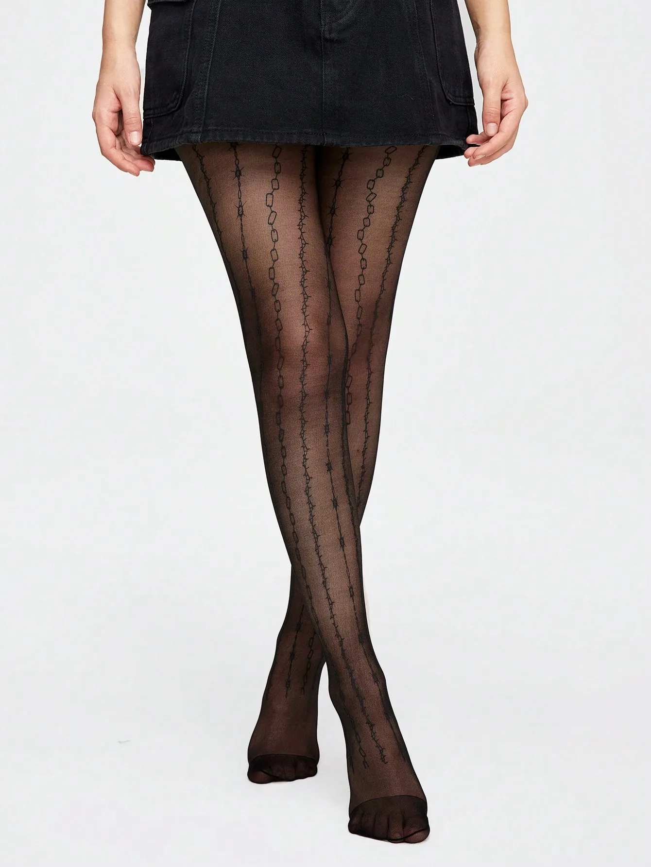 1 Creative Chain Printed Stockings, Women's Thin Stockings and Pantyhose