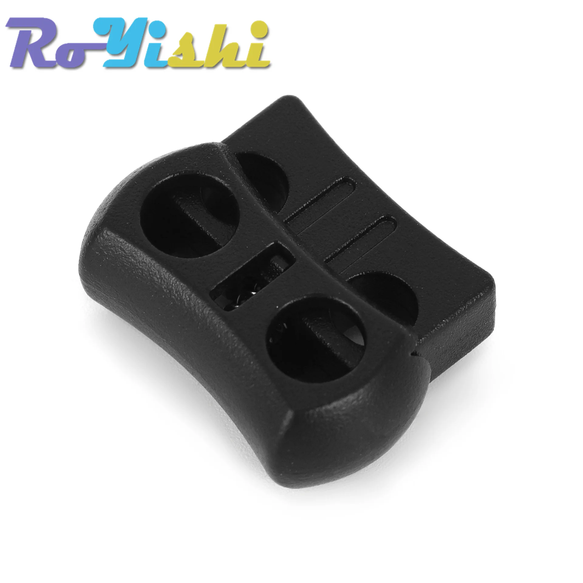 10 Pcs/Pack 2 Holes Cord Lock Toggle Stopper Plastic toggle clip  Black 15mm*20mm*7.5mm