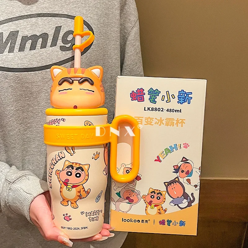 Crayon Shin-chan Cute Cartoon Sakurada Nene Vacuum Cup Kawaii 800ML High-Capacity Water Cup Lovely Periphery Home Decor Gifts