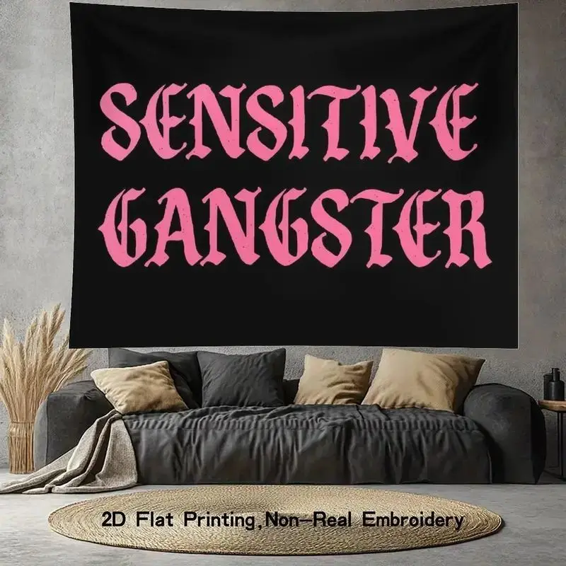 VIKAMA Sensitive Gangster Vintage Bohemian Wall Art Tapestry Hanging for Living Room Bedroom Dorm Room Aesthetic Decor