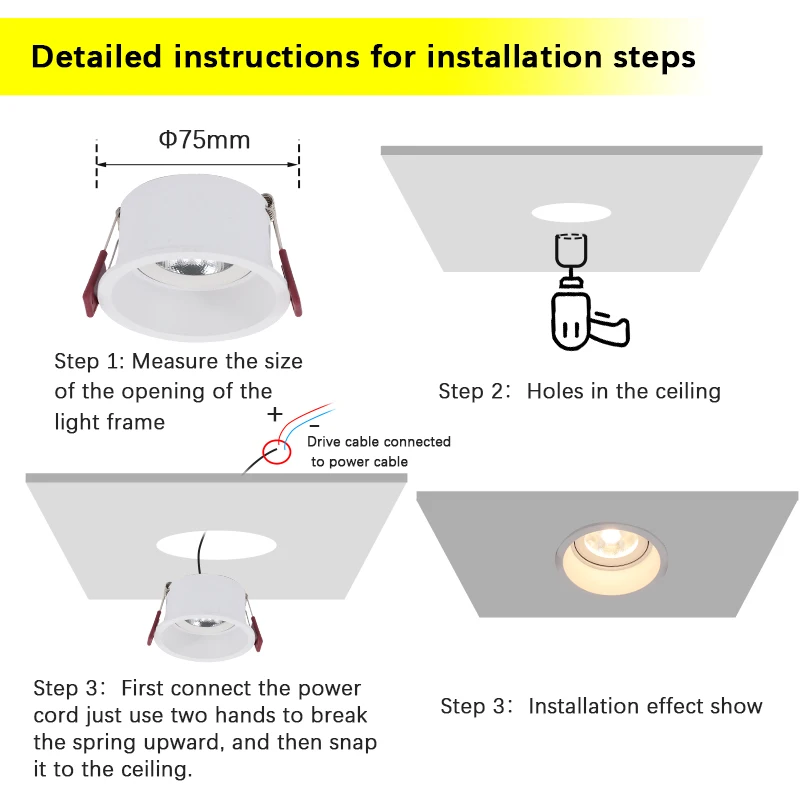 18W Anti-glare LED Embedded Downlight CRI90 Clothing Store Ceiling Light Down Light Spotlight Lighting Led Spotlight