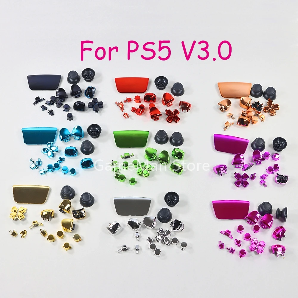 

20sets Full Set Chrome Plating Buttons For PlayStation 5 PS5 V3.0 Controller Thumb Sticks Joystick Cap L1 R1 L2 R2 D-pad Button