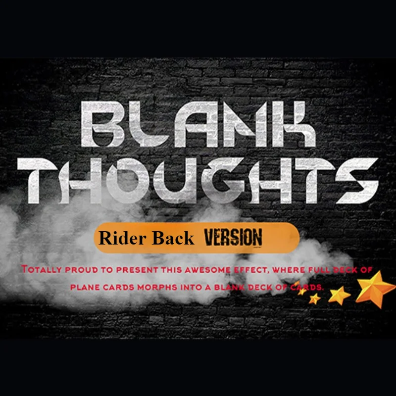 Blank Thoughts (Rider Back Version) Card Magic Tricks Illusions Gimmicks GetSharky Magic Effect Close up Magia Props