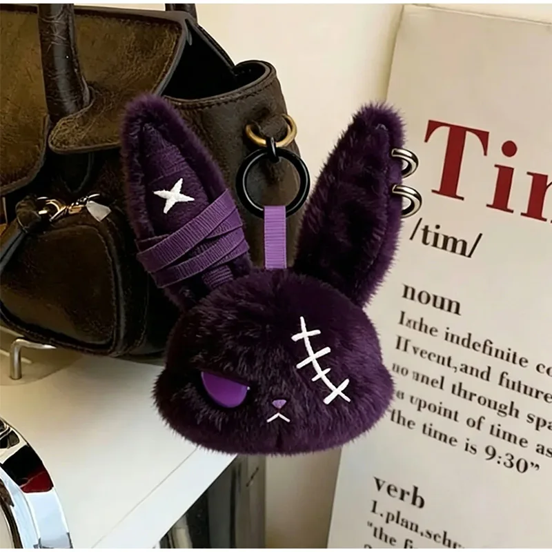 Gotischer Hasen-Schlüsselanhänger mit Bandage, Diablo Süßer Cooler Hasen-Anhänger, Lustiger Kawayi Auto-Schlüsselanhänger, Mini-Ornamente, Geschenke – Detail 7