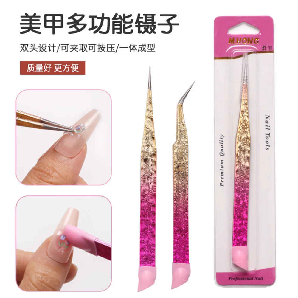 Nail Art Pince À Ongles Strass Cueilleur Outil Autocollant À Ongles Pince À Épiler Sticker Décor Sélecteur Cils Extension Ongles Feuille Pince À Épiler