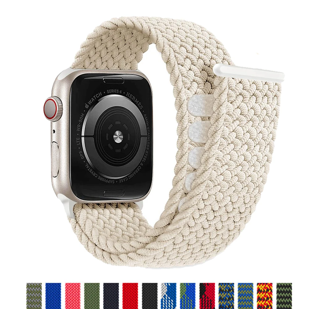 

Braided Loop For Apple watch Straps 46mm 44mm 40mm 45mm 41mm 42mm Elastic bracelet iWatch serie 10 9 8 7 6 5 3 se ultra 2 49mm