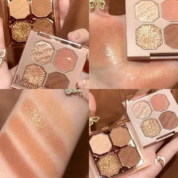4 Colors Caramel Brown Eye Shadow Palette Pearly Matte Earth Color Eyeshadow Waterproof Glitter Shimmer Cosmetics Beauty