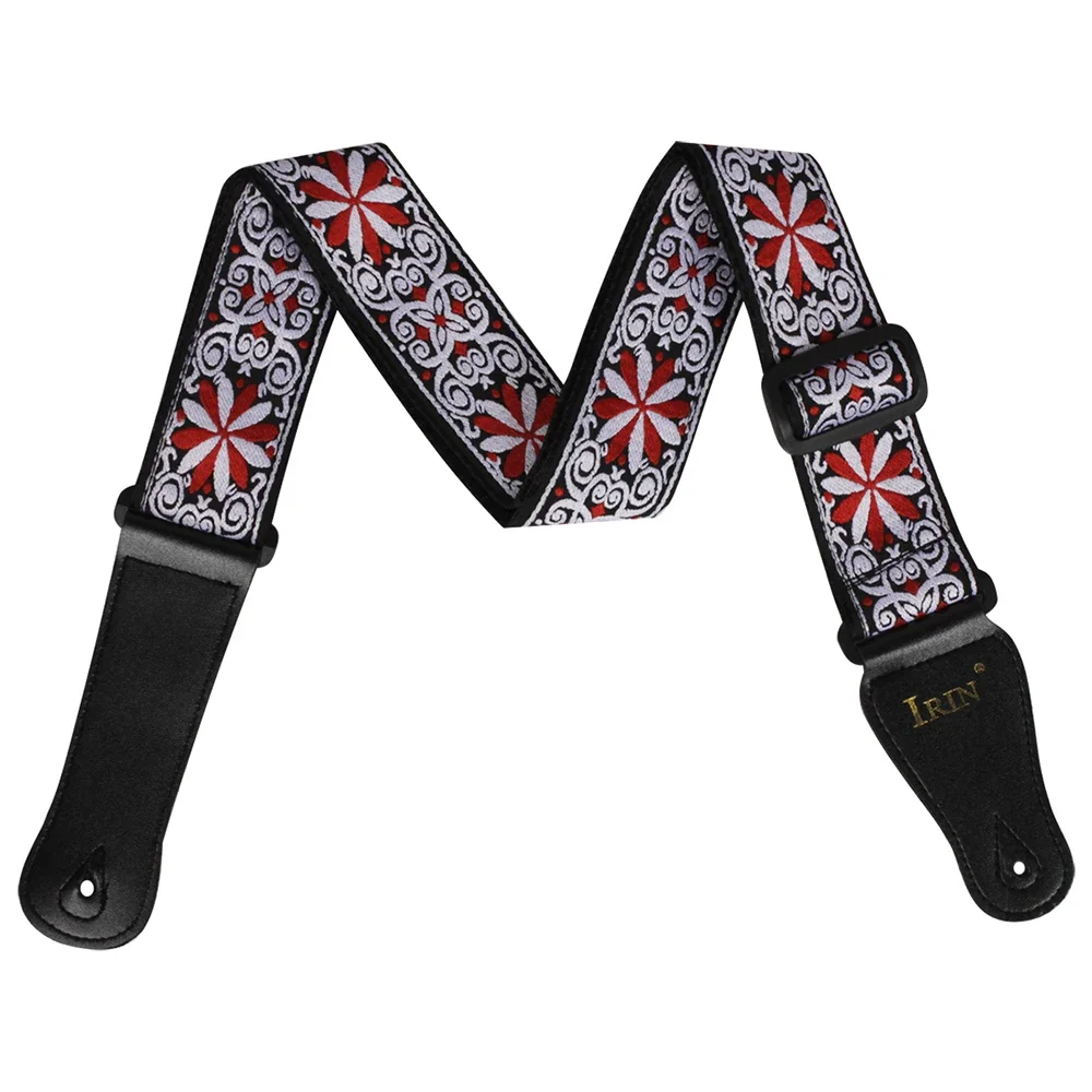 IRIN Verstellbarer Gitarrengurt aus Polyester, hochwertiger Druck, Ethno-Stil, reine Baumwolle, Stickerei, Saiteninstrument, Gitarrenteile