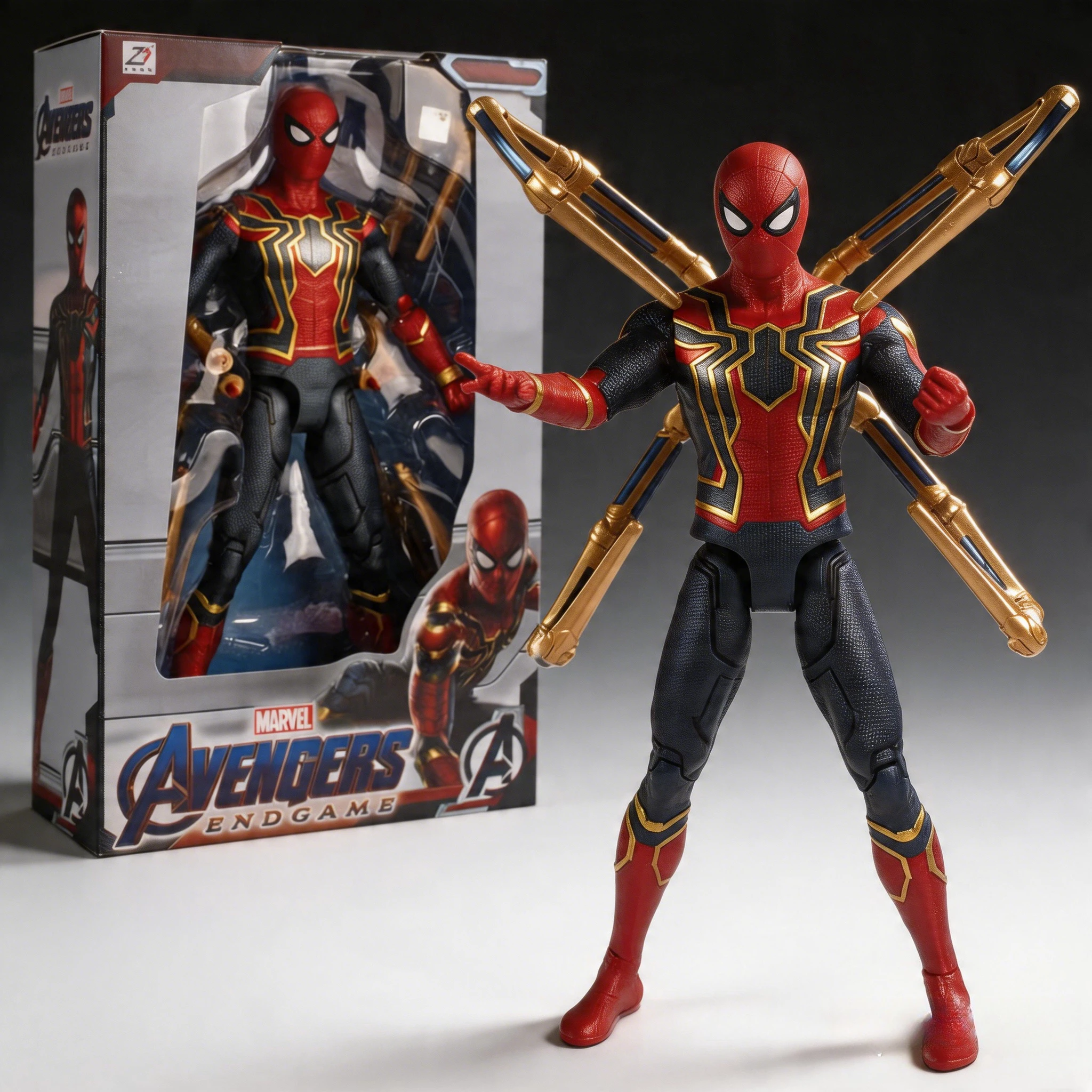marvel-avengers-endgame-iron-spider-action-figure-7-inch-collectible-spider-man-toy-with-movable-arms-superhero-model-for-kids