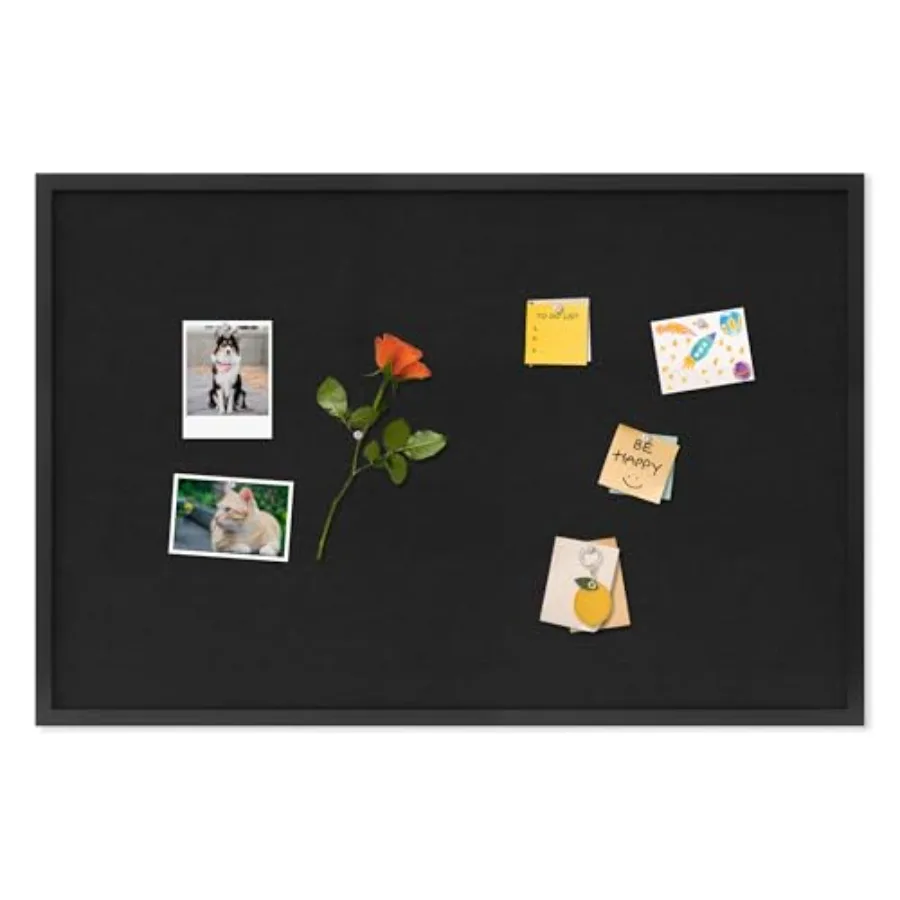 

Cork Board with Linen BlackBulletin Board Corkboards for Office Home School Message Board or Vision Board Decoration