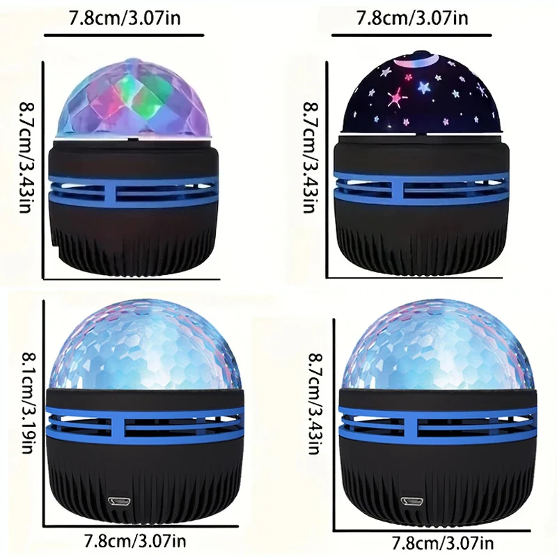 1pc Galaxy Projection Night Light Led Table Lamp Disco Stage Light Home Theater Ceiling Room Decor Christmas Gift USB Powered