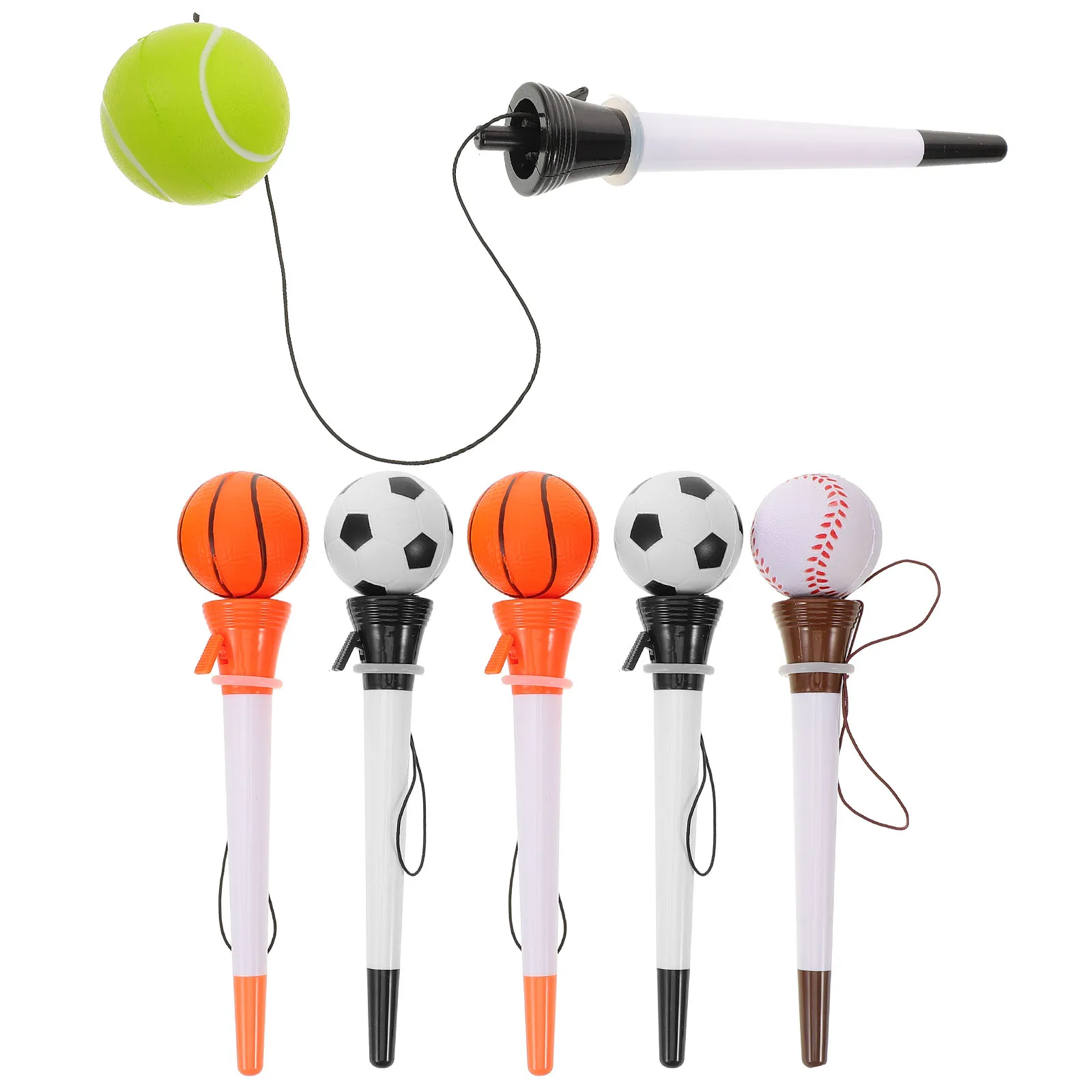 

6 PCS Bouncing Pen Ballpoint Creative Shape Pressure Relief Novelty Office Stationery Sports Themed Cartoon