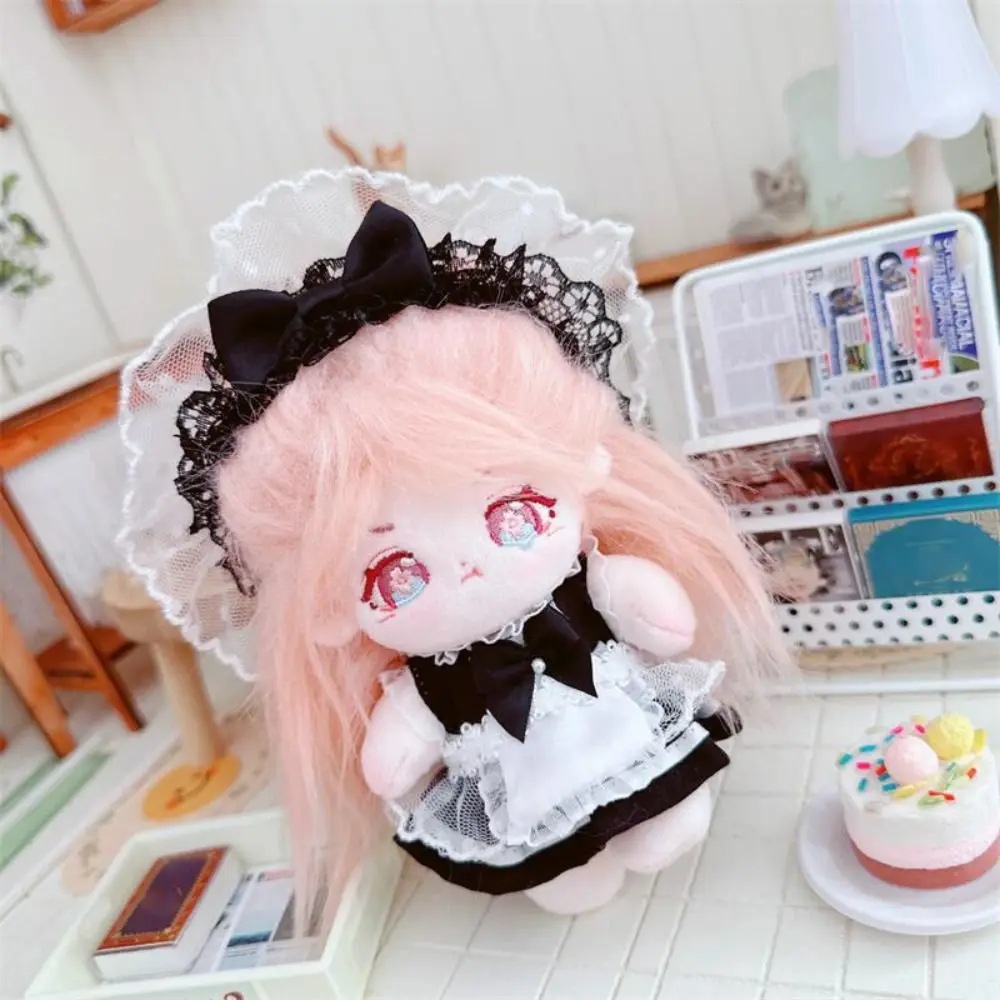 

Maid Dress Cotton Doll Maid Skirt Princess Skirt Headwear 10cm Cotton Doll Clothes Dress Up Kawaii Idol Dolls Dress
