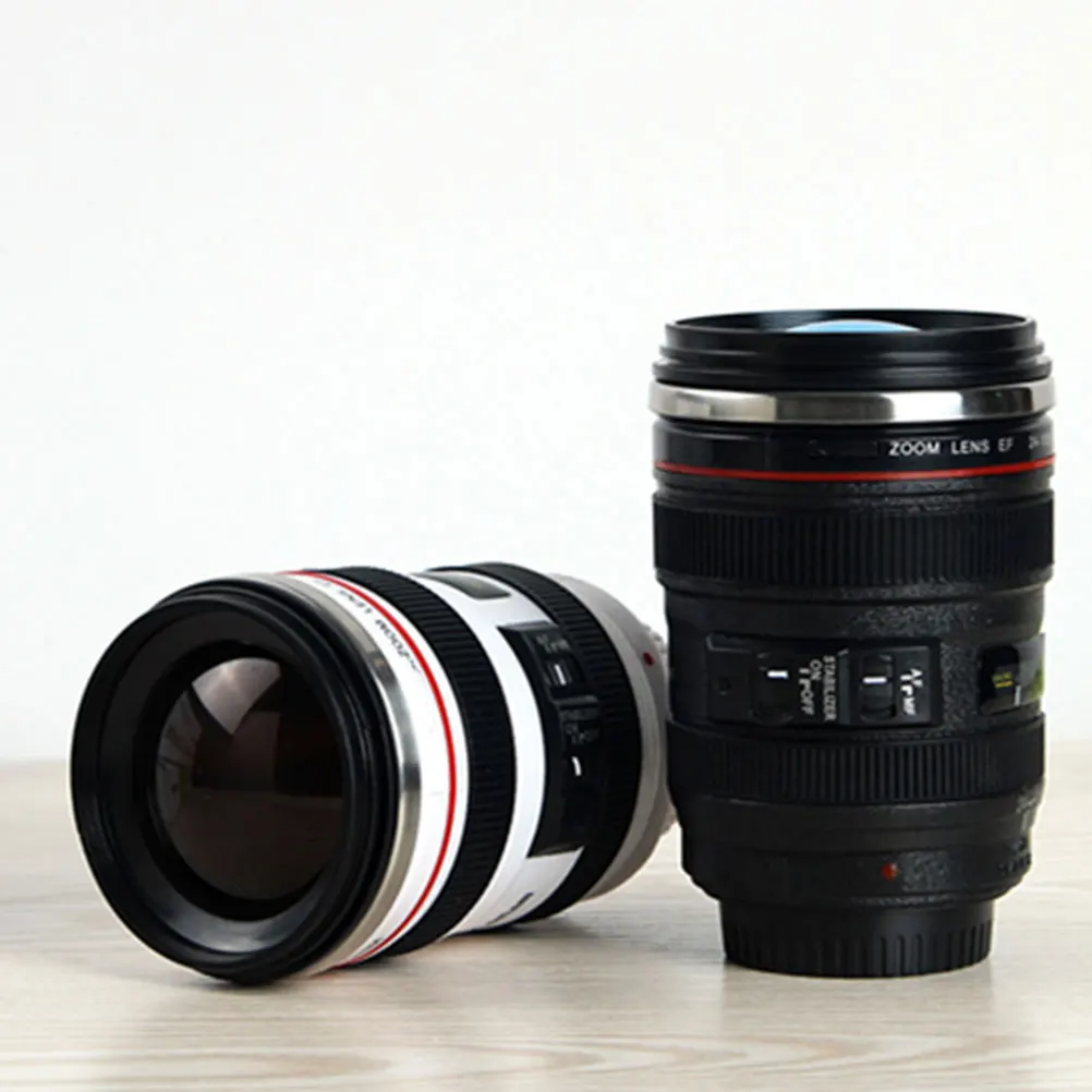 

Coffee Glasses Camera Lens Water Cup Tea Mug Container Food Grade Storage White Milk