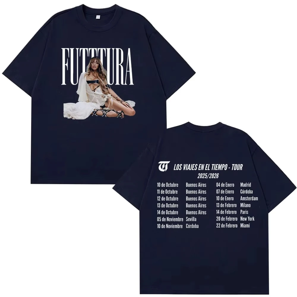 2026 Singer TINI STOESSEL Futtura Tour Vintage Printed T-shirt Men Women Hip-hop T-shirts Cotton Casual Tshirt Streetwear Summer