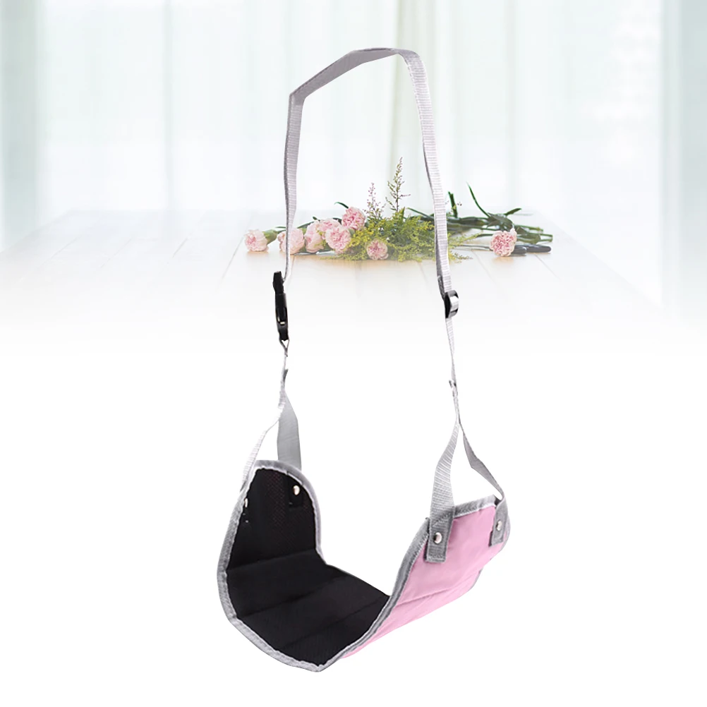 

Portable Footrest Hammock Pink Adjustable Height Office Travel Flight Footrest Leg Support Comfortable Foot Hammock