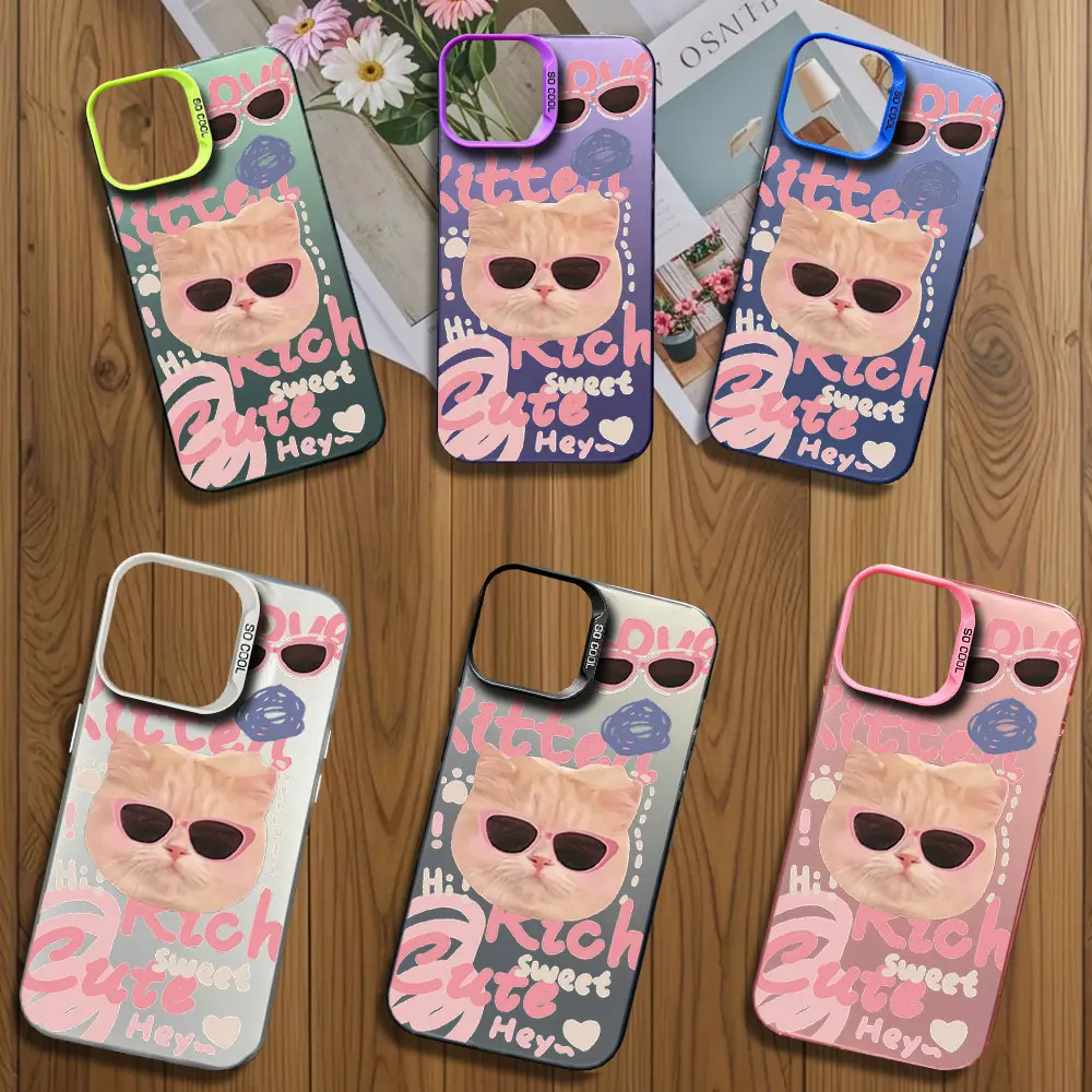 Advanced Cat is suitable Printstream Phone Case for iPhone 12 11 13 IMD 14 15 16 Max Pro Plus Laser Cover