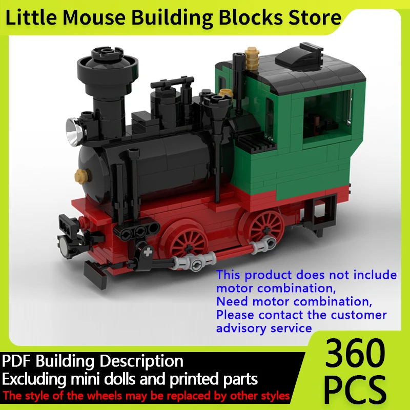 Stadt Auto Modell MOC Bausteine Flecken Dampf Lokomotive Zug Modulare Technologie Geschenke Urlaub Montieren Kinder Spielzeug Anzug
