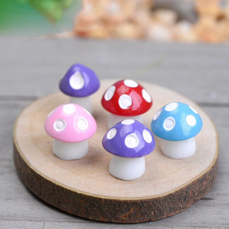 10Pcs Paddestoel Hars Kamer Decor Fairy Tuin Decoratie Thuis Miniatuur Micro Landschap Poppenhuis Mos Terrarium Beeldjes Ambachten