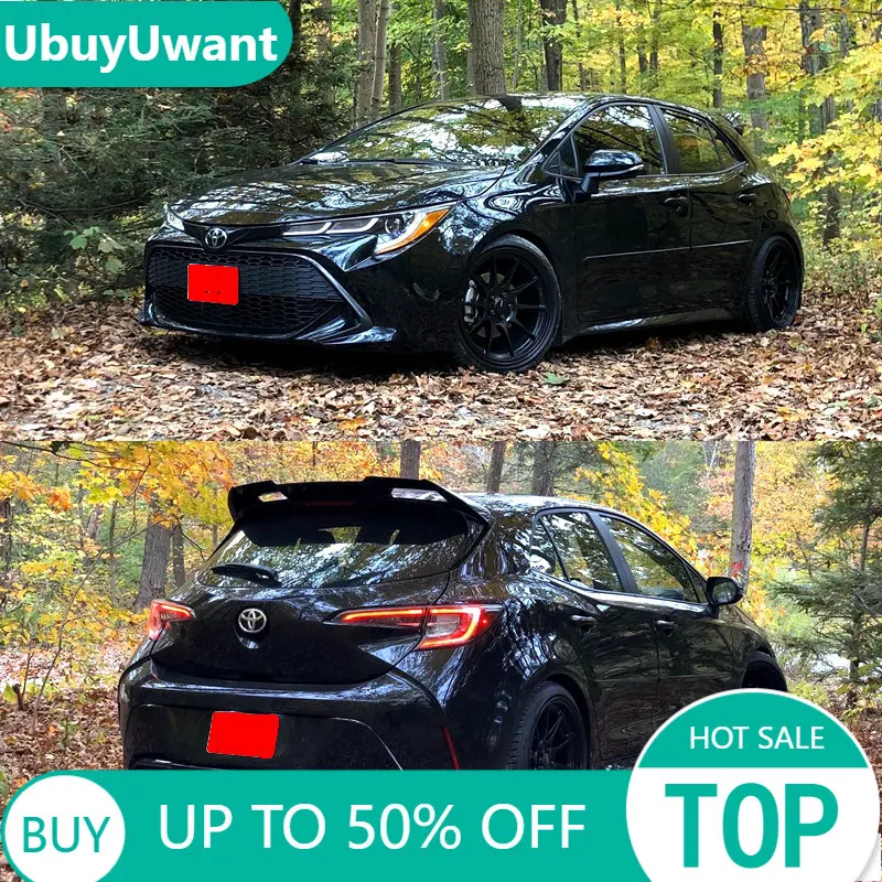 UBUYUWANT dla Toyota Corolla Hatchback 2019 2020 2021, spoiler, materiał ABS, tylne skrzydło samochodu, kolor podkładu, tylny spoiler