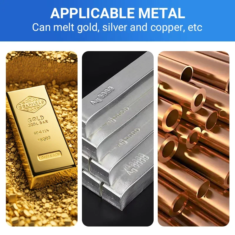 Melting Machine Portable Induction Melter Furnace for Smelting Precious Metal Gold  Silver Copper Steel Jewelry Oven