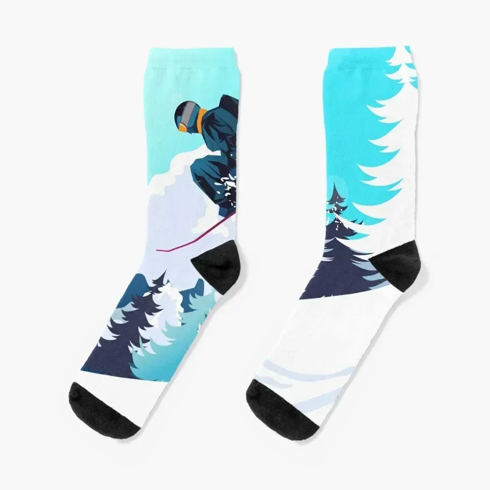 Skiing The Empty Mountains Socks new in's floral Antiskid soccer funny gifts Socks Women Men's