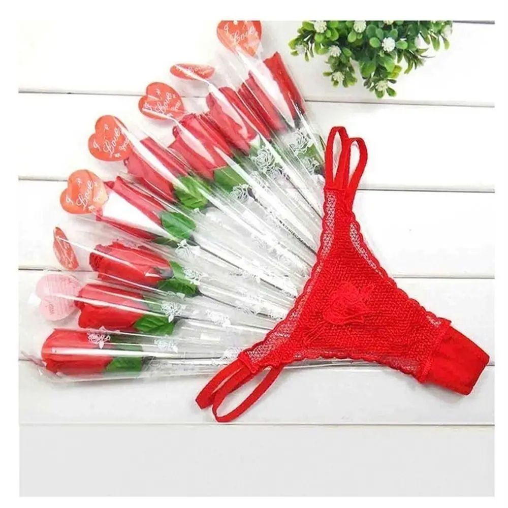 lady Sexy G String Women\'s Panties Red Calcinhas Thongs Ladies Roses Lace Lingerie Women\'s Underwear