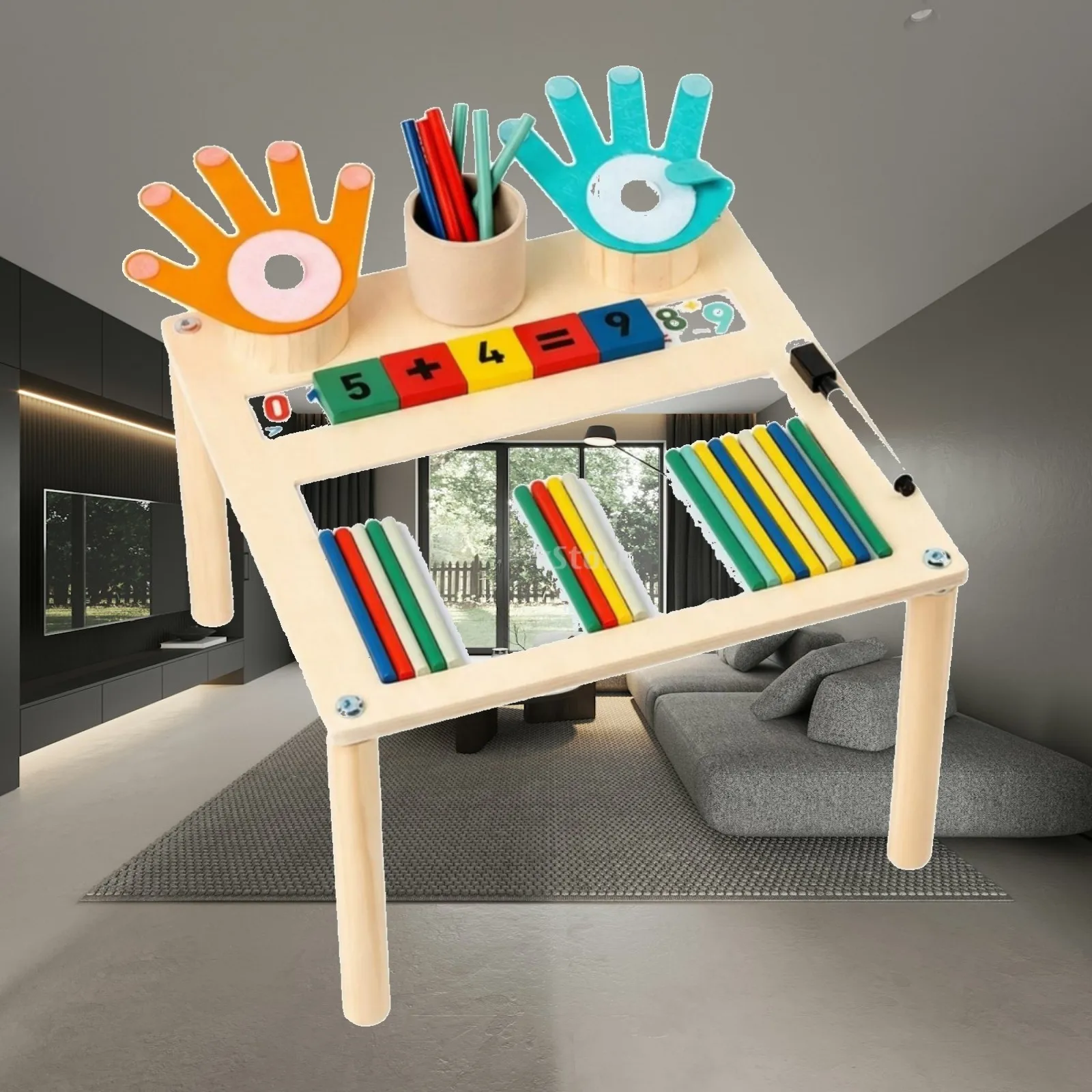 Children Early Education Wooden Activity Table for Preschool Classroom and Home Use