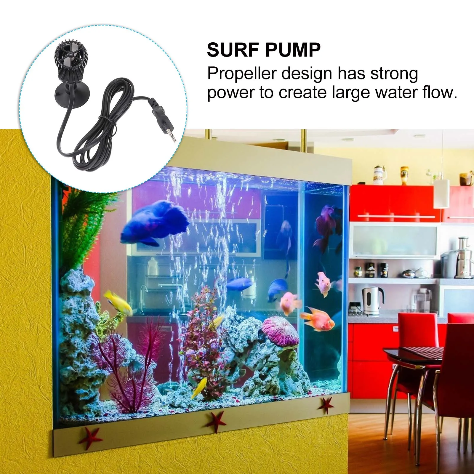 

Fish Tank Wave Suction Cup Surf Submersible Circulation Pump Strong Degree Rotation Filter Cover Eu Plug Aquarium
