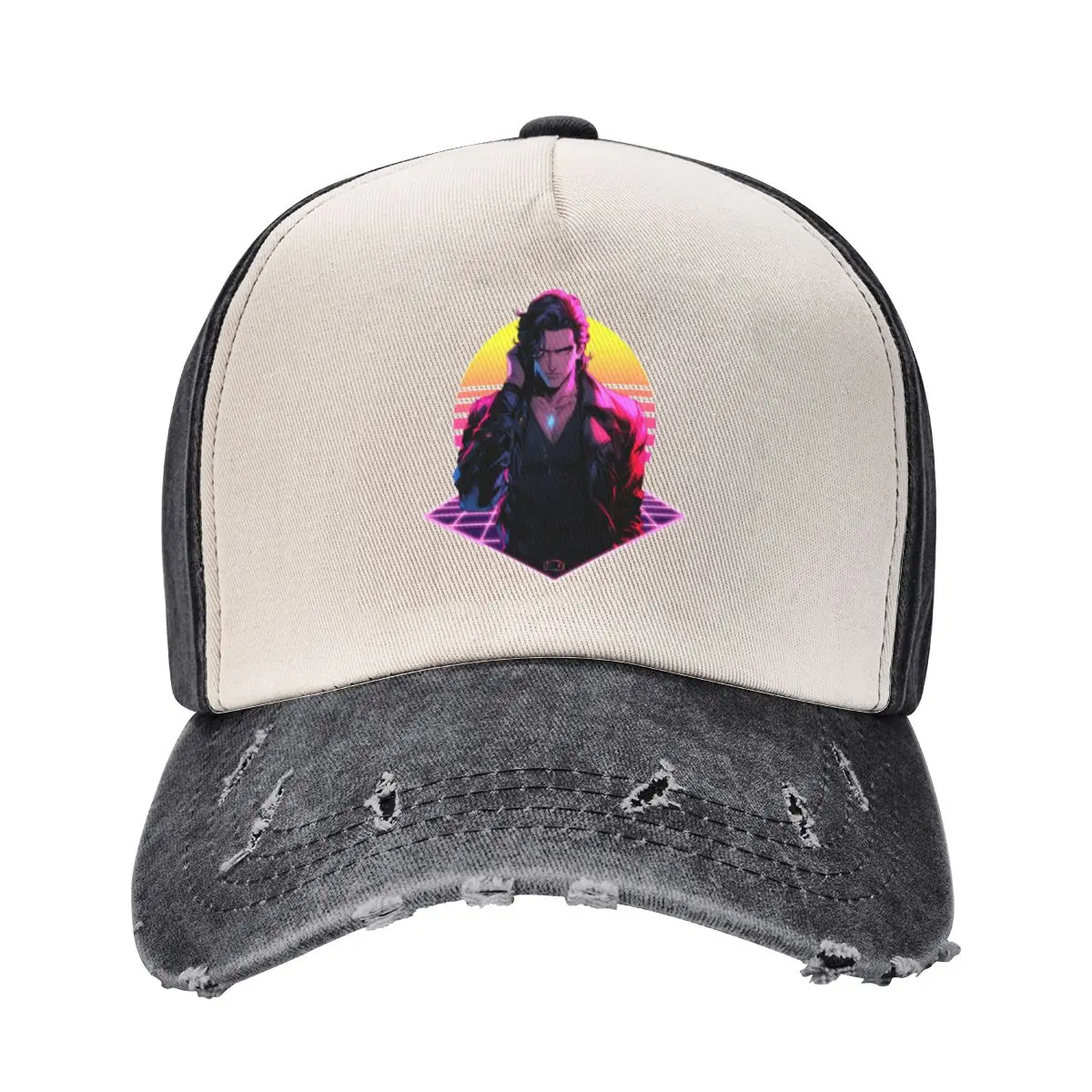 Retro Wave 80s Anime Man – Anime Sticker Baseball Cap Kids Hat Streetwear Women's Beach Outlet 2025 Men's