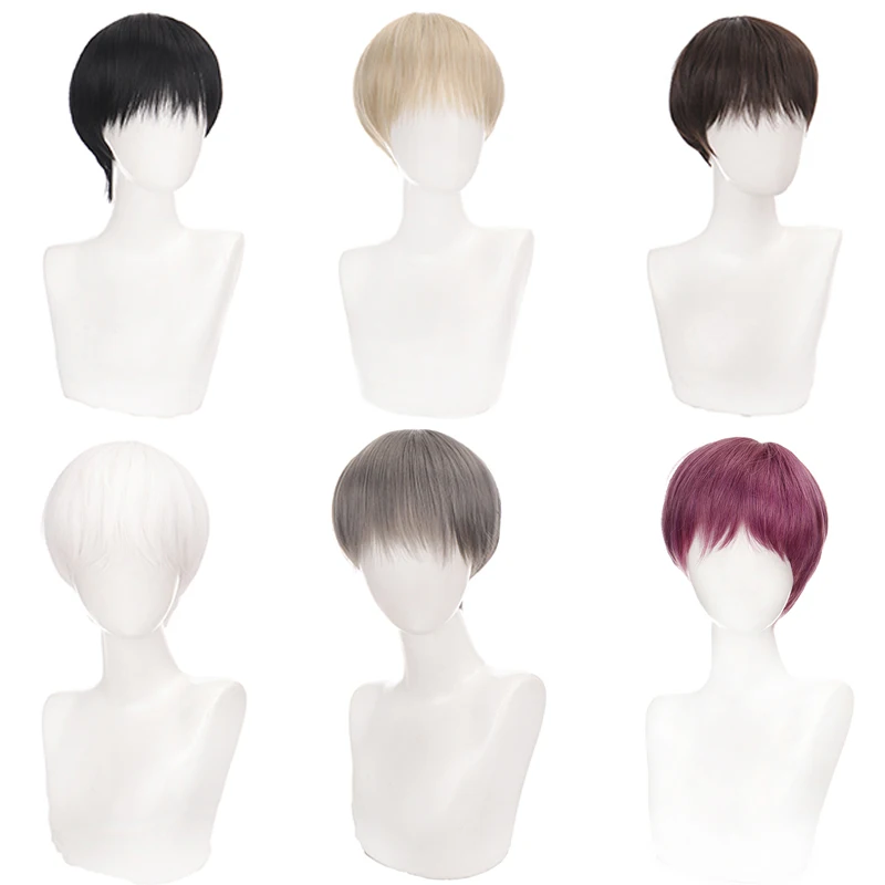 TALANG Men\'s Synthetic Wigs Short Straight Bangs For Male Boy Cosplay Anime Daily Party Wig Heat Resistant