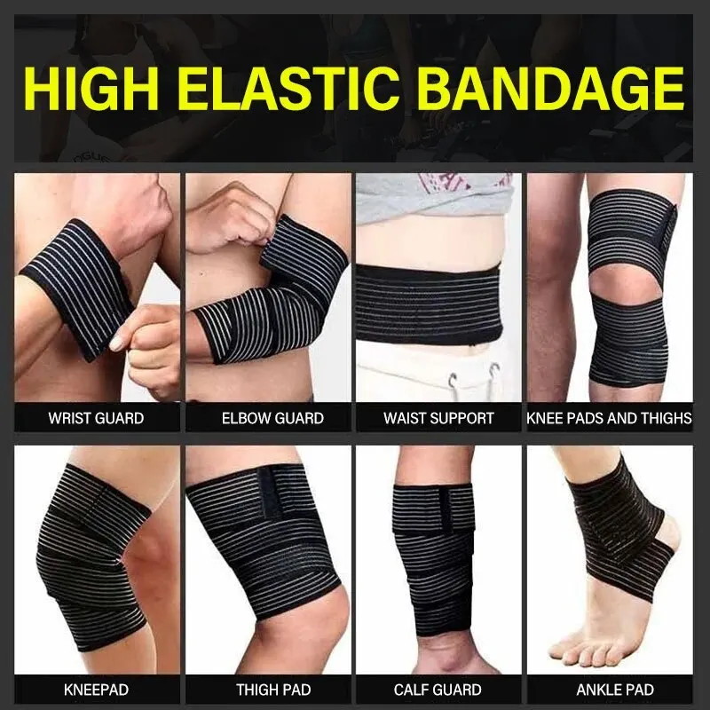 1PC Sports Elastic Compression Knee Bandages Fitness Straps for Gym Weight Lifting Squats Leg Compression Training Wraps