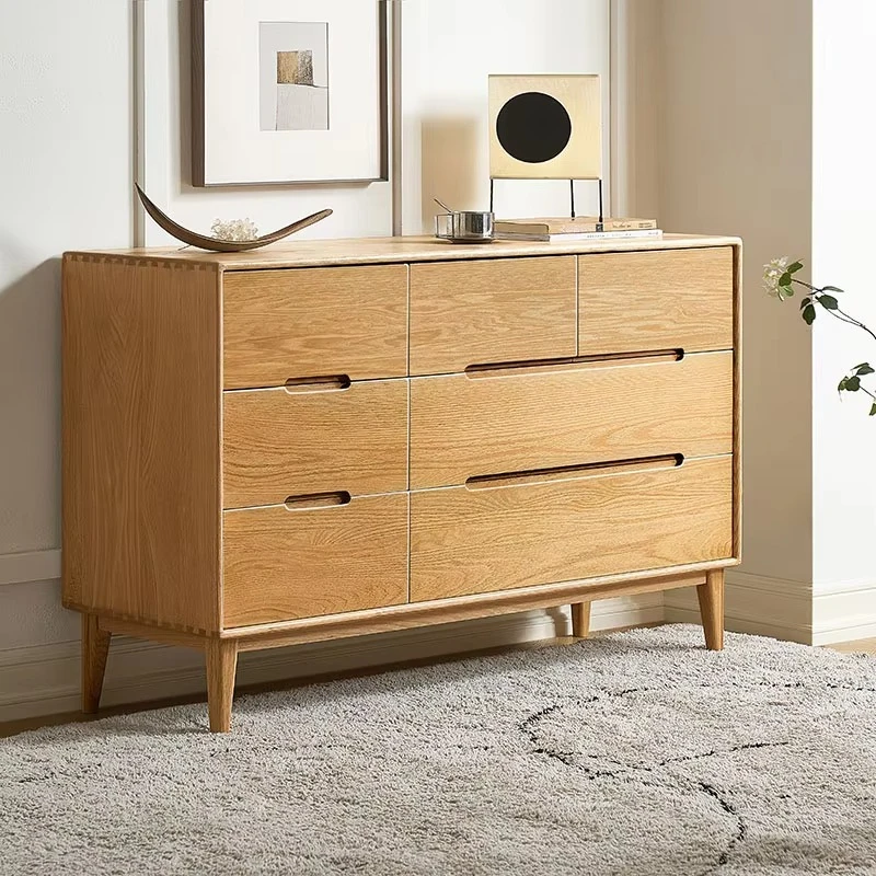Nordic minimalist modern solid wood chest, black walnut oak seven drawers/nine drawers