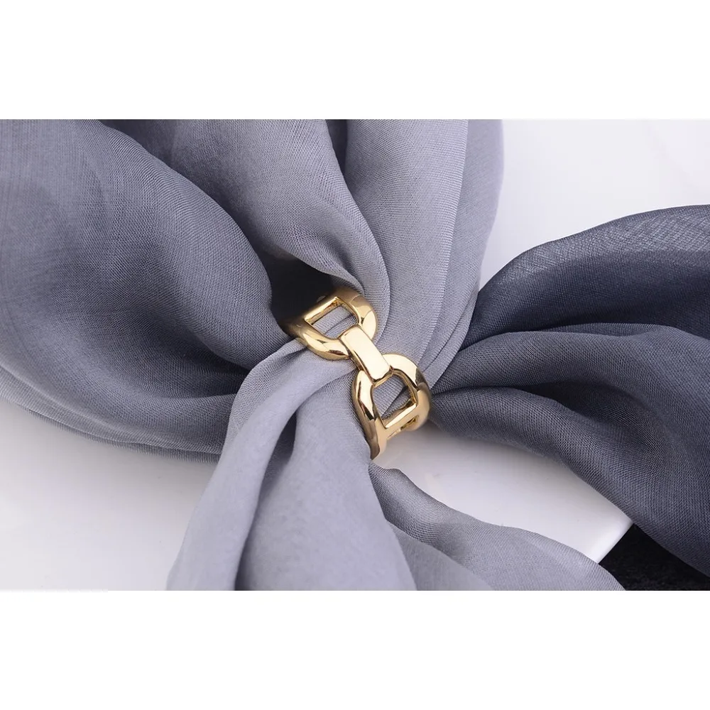 Practical Accessories Simple Silk Scarf Buckle Ring Metal Modern Style Scarf Button Decoration Shawl Buckle