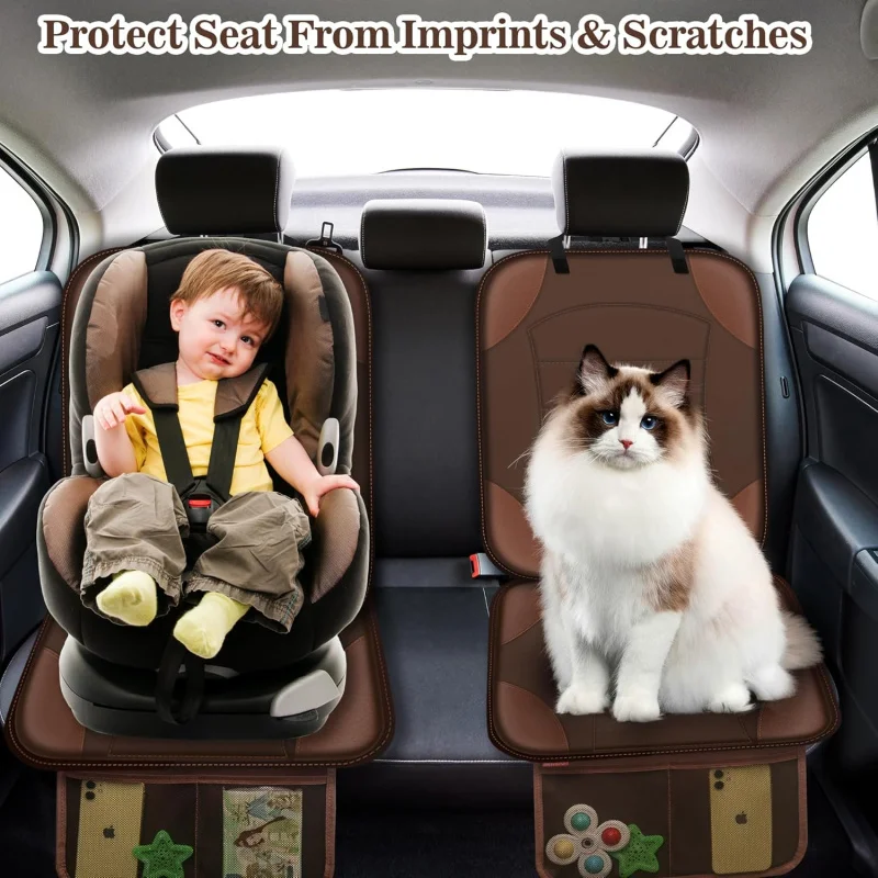 

Водонепроницаемая кожаная защита для автомобильного сиденья с сетчатым карманом, нескользящий коврик, универсальный, подходит для детского домашнего животного, внедорожника, грузовика, автомобиля, комфорта путешествий
