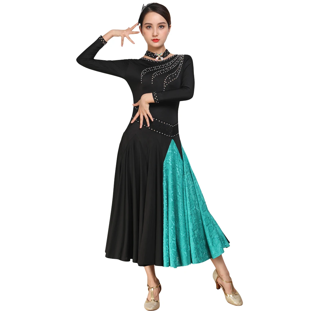 Abiti da ballo da sala per le donne Costume da spettacolo teatrale di alta qualità pratica indossare abiti da Flamenco floreali abbigliamento da ballo esotico