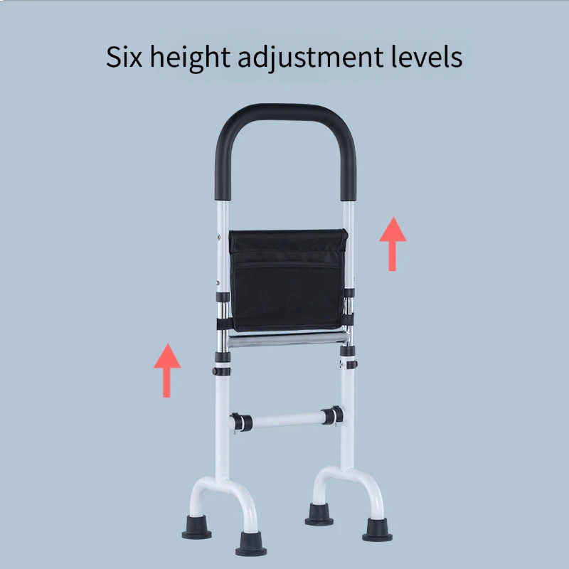 Height Adjustable Floor Standing Bed Assist Rail, Multi-Grip Bedside Support Handle for Elderly Pregnant Women Help Get Up